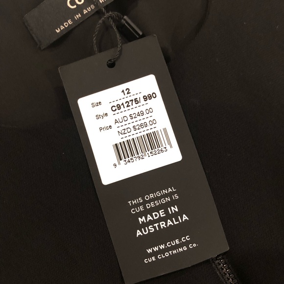 NWT CUE fitted black dress - Picture 3 of 8